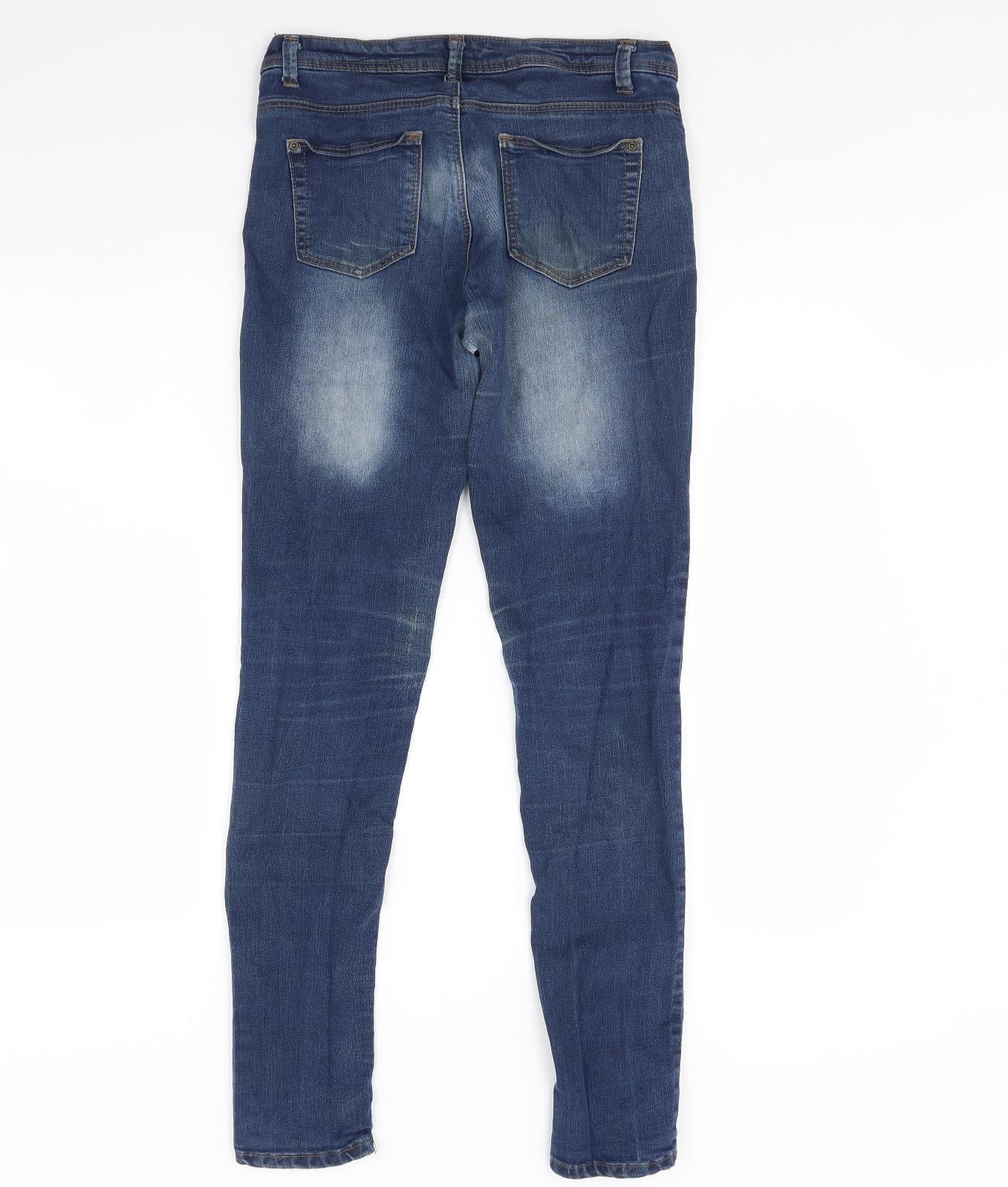 Womens UK Size 10 Skinny Regular Fit Skinny Blue Jeans
