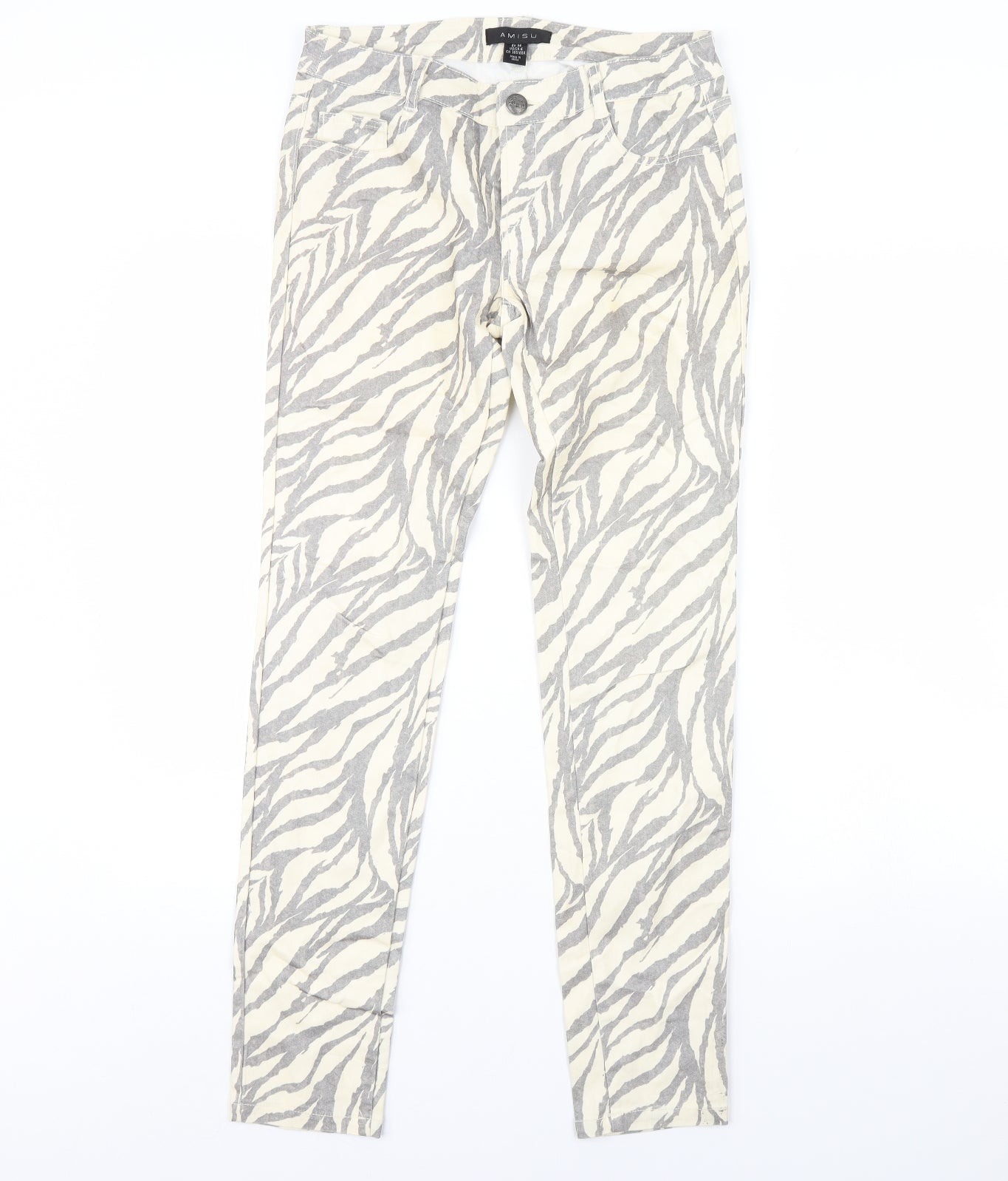 Womens UK Size 8 Amisu Regular Fit Skinny Ivory Jeans