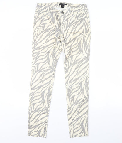 Womens UK Size 8 Amisu Regular Fit Skinny Ivory Jeans