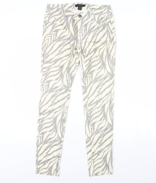Womens UK Size 8 Amisu Regular Fit Skinny Ivory Jeans