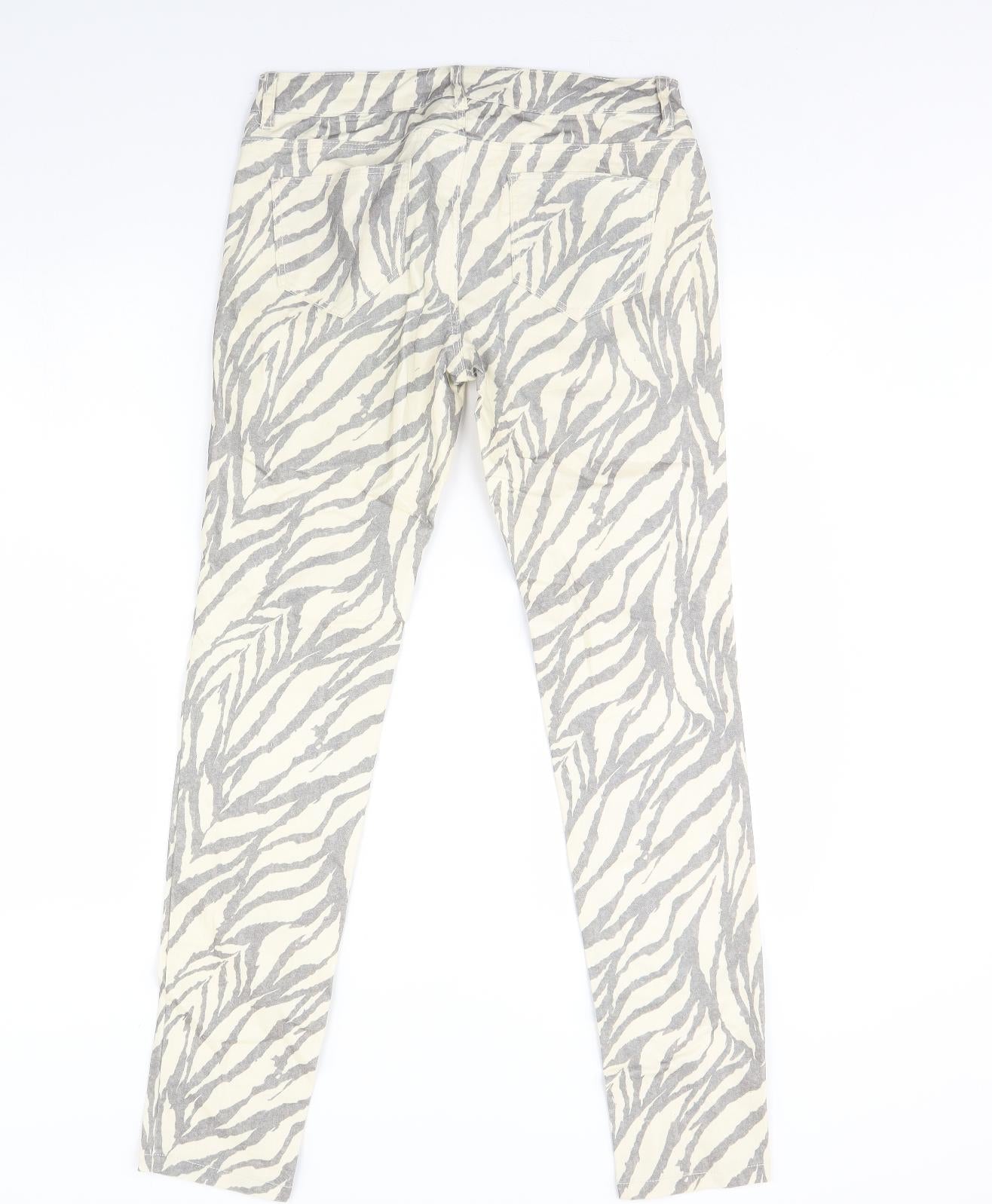 Womens UK Size 8 Amisu Regular Fit Skinny Ivory Jeans