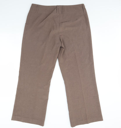 Womens UK Size 38 Preworn Regular Fit  Brown Trousers