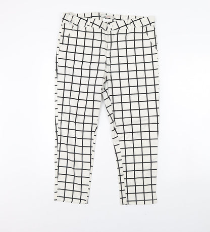 Tonlion Womens White Check  Trousers  Size 31 L30 in