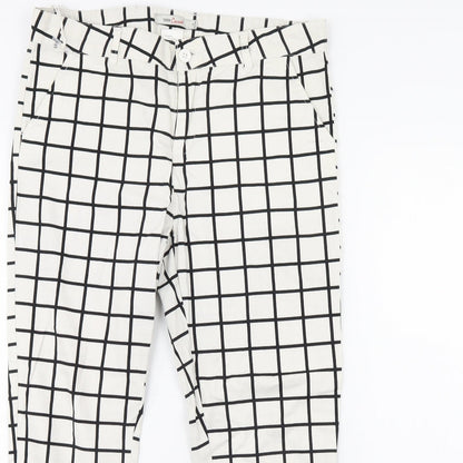 Tonlion Womens White Check  Trousers  Size 31 L30 in
