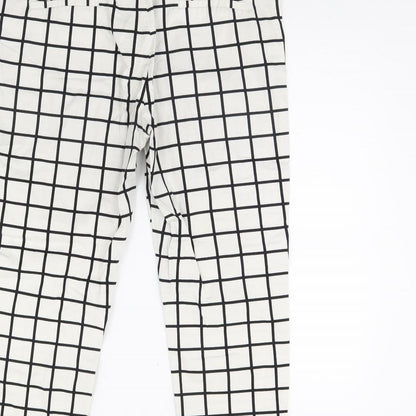 Tonlion Womens White Check  Trousers  Size 31 L30 in
