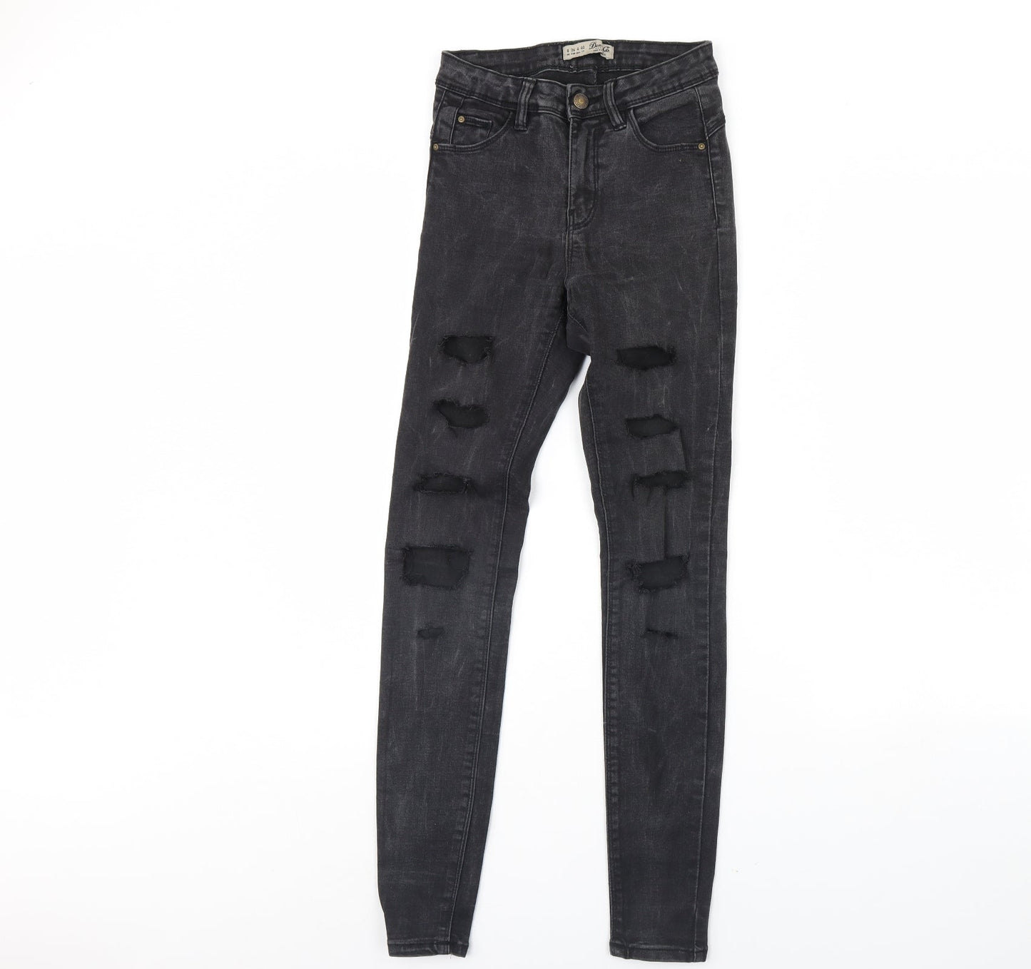 Denim & Co. Womens Black  Denim Skinny Jeans Size 8 L28 in