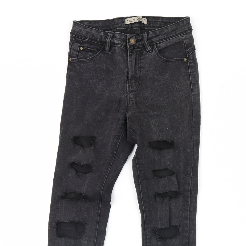 Denim & Co. Womens Black  Denim Skinny Jeans Size 8 L28 in