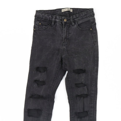 Denim & Co. Womens Black  Denim Skinny Jeans Size 8 L28 in