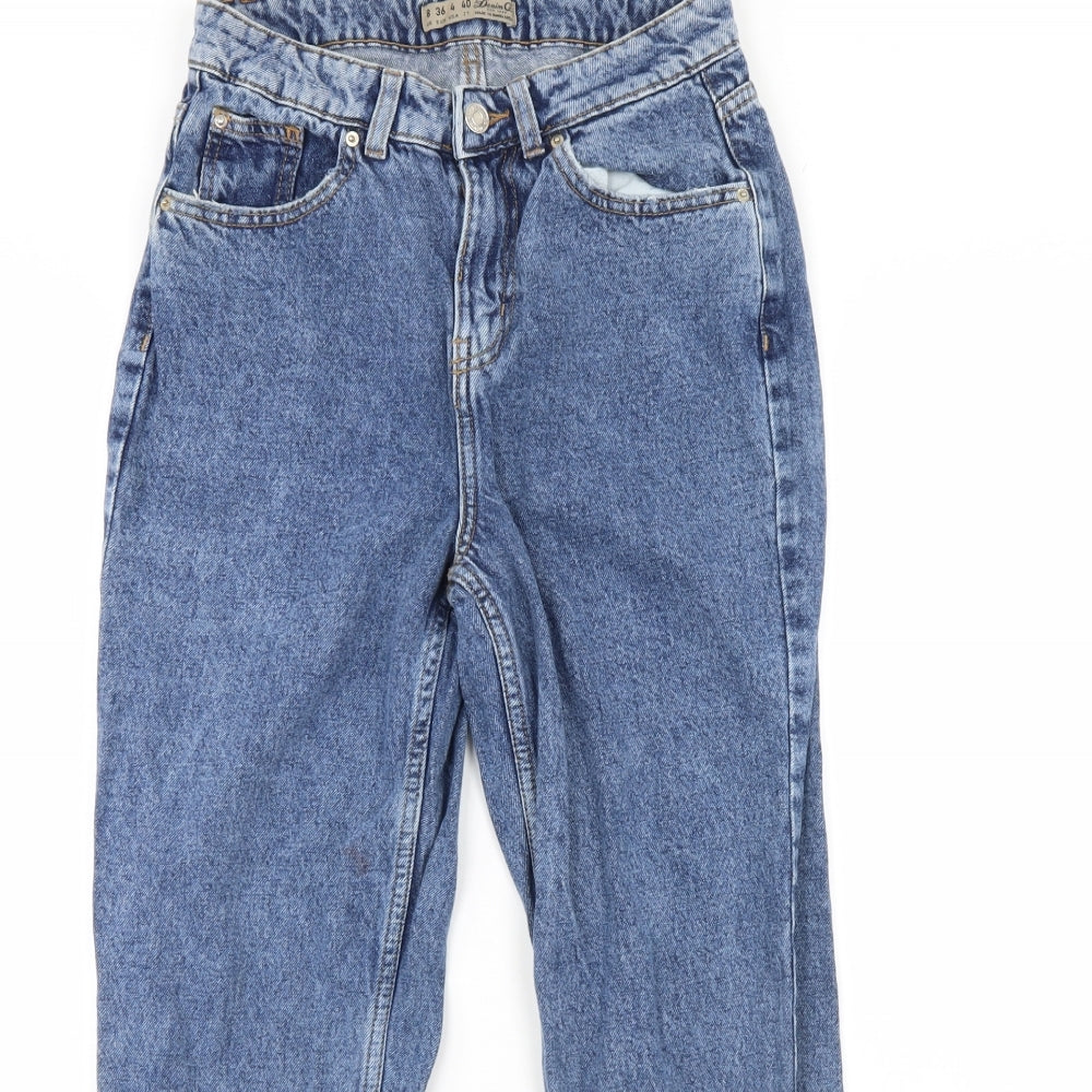 Denim & Co. Womens Blue  Denim Straight Jeans Size 8 L28 in