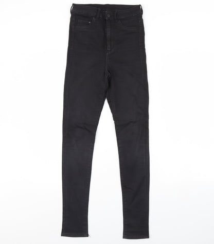 Womens UK Size 26 Preworn Regular Fit Skinny Black Jeans
