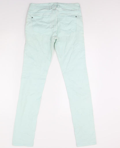 ESMARA Womens Green  Denim Skinny Jeans Size 10 L28 in