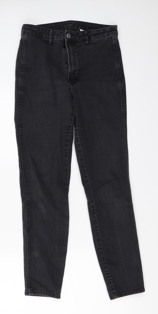 Womens UK Size 27 in H&M Regular Fit Skinny Black Jeans