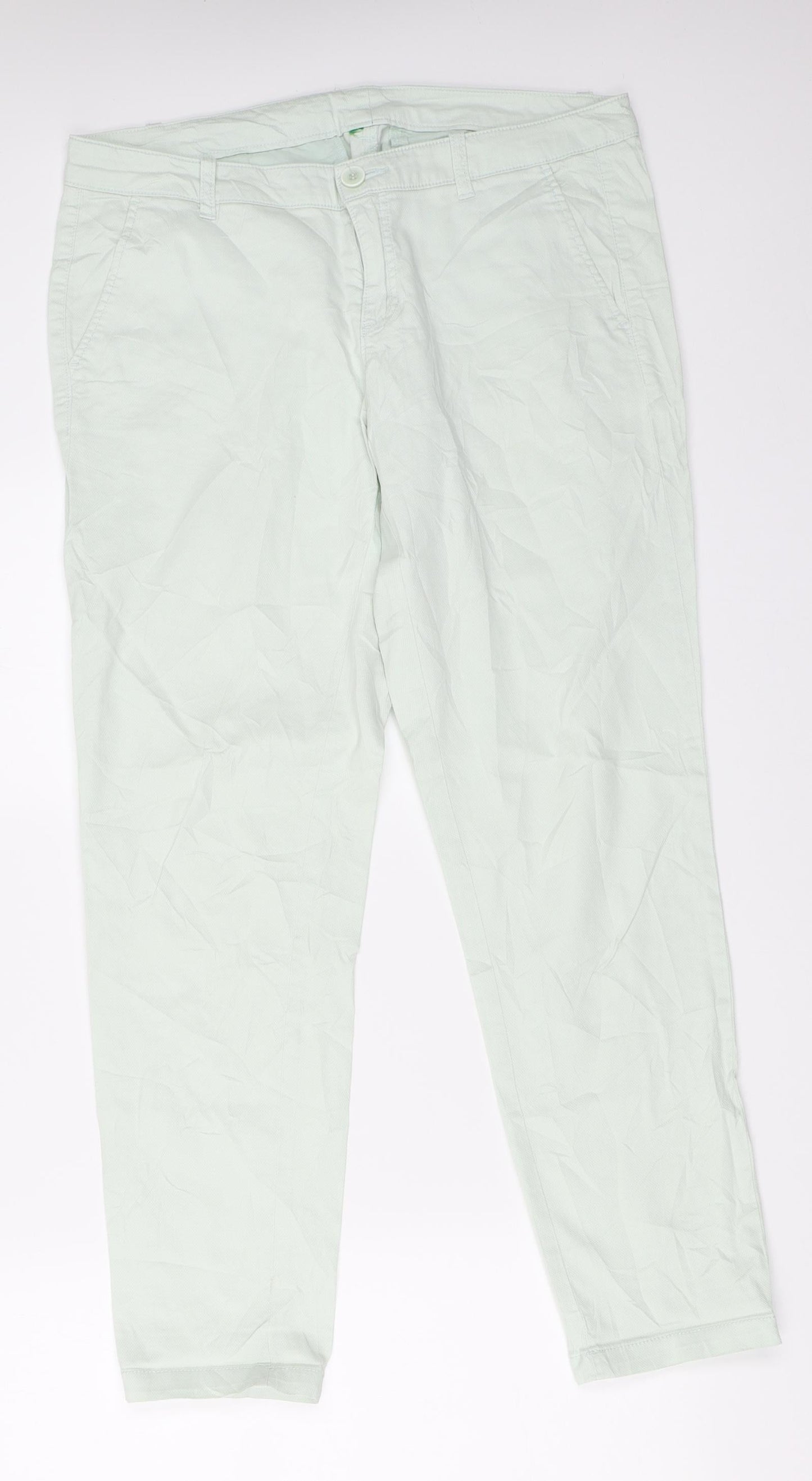 Womens UK Size 33 in Preworn Regular Fit Capri Green Trousers