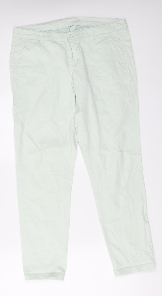 Womens UK Size 33 in Preworn Regular Fit Capri Green Trousers