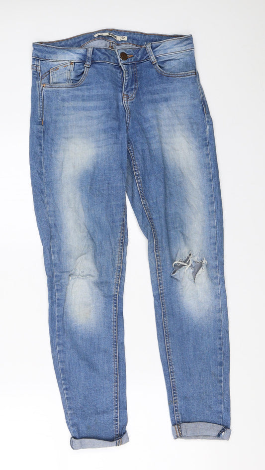 Dorothy Perkins Womens Blue  Denim Straight Jeans Size 8 L26 in