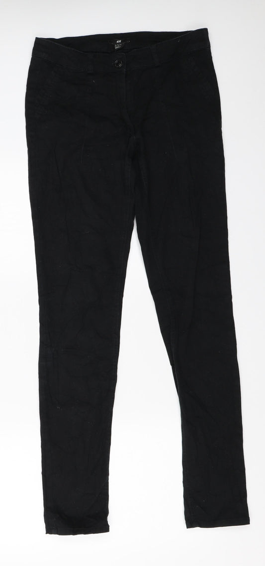 Womens UK Size 38 H&M Regular Fit  Black Trousers