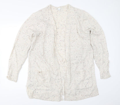 Womens UK Size L Preworn Beige Cardigan Jumper
