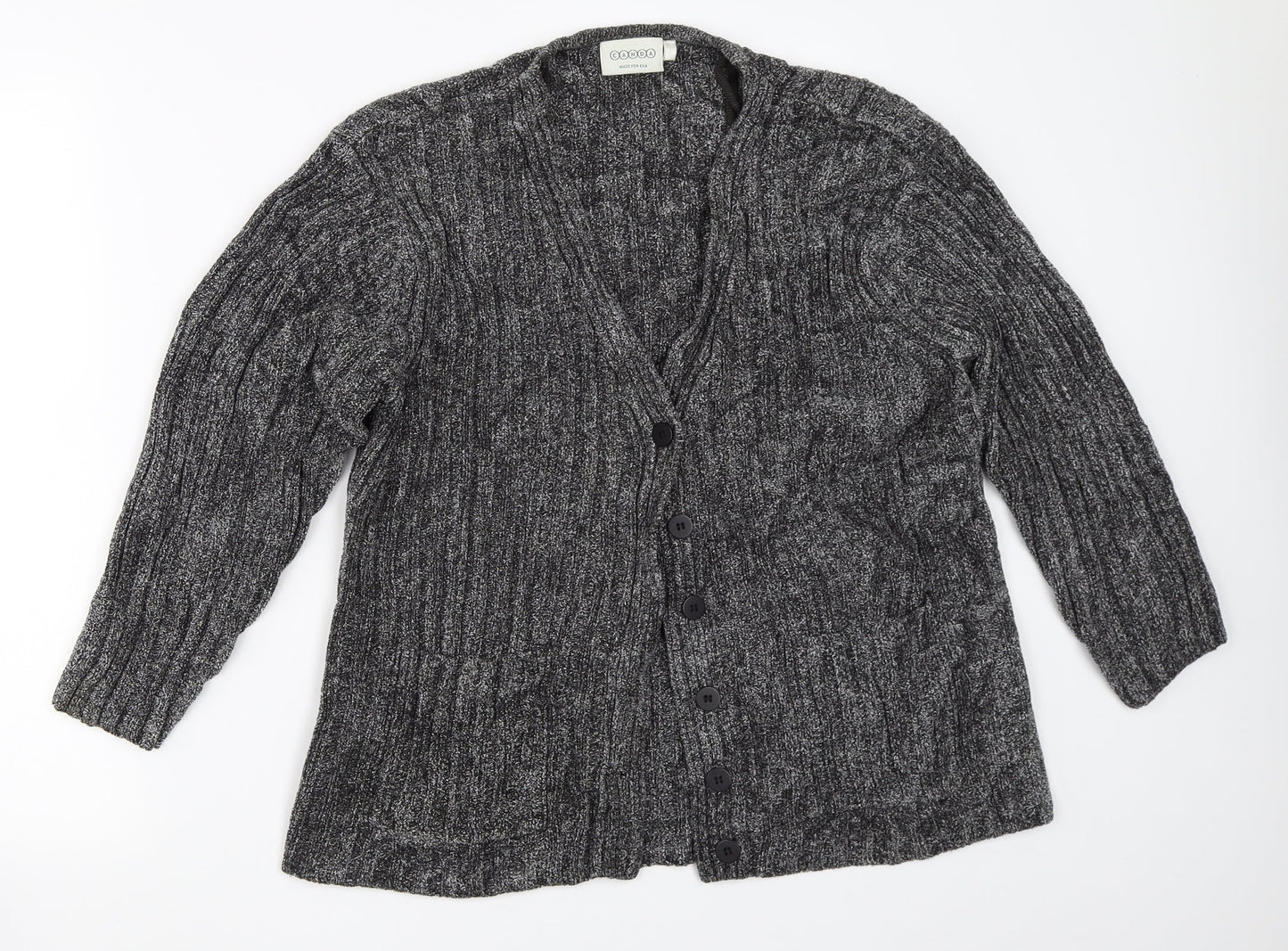 Womens UK Size L Canda Grey Cardigan Jumper