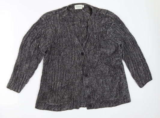 Womens UK Size L Canda Grey Cardigan Jumper