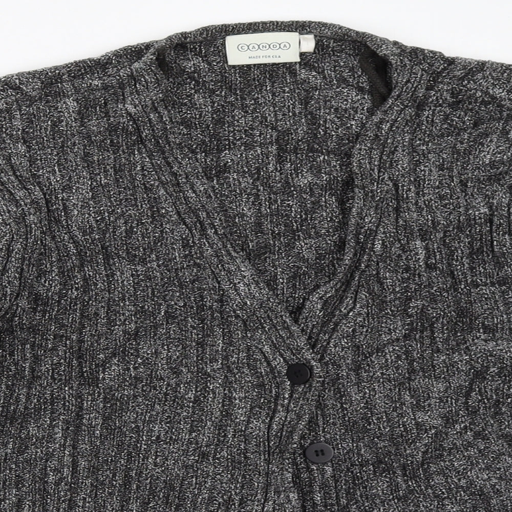 Womens UK Size L Canda Grey Cardigan Jumper
