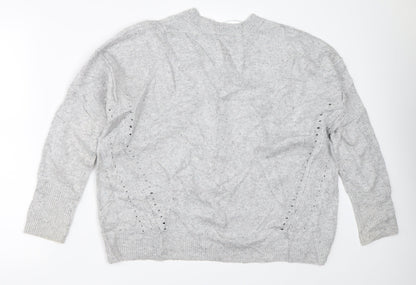 Womens UK Size 8 Topshop Grey Pullover Jumper