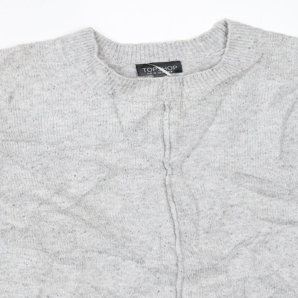 Womens UK Size 8 Topshop Grey Pullover Jumper