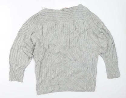 Womens UK Size 10 Miss Selfridge Grey Pullover Jumper