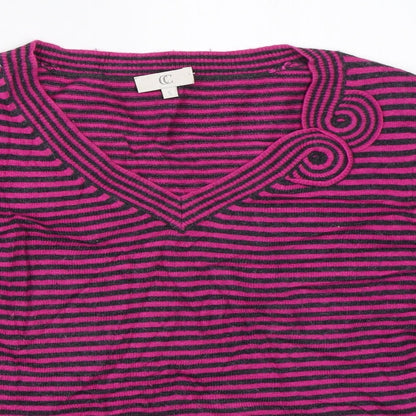 Country Casuals Womens Pink Striped  Pullover Jumper Size S