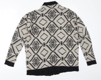 FOREVER 21 Womens Beige Geometric  Cardigan Jumper Size S