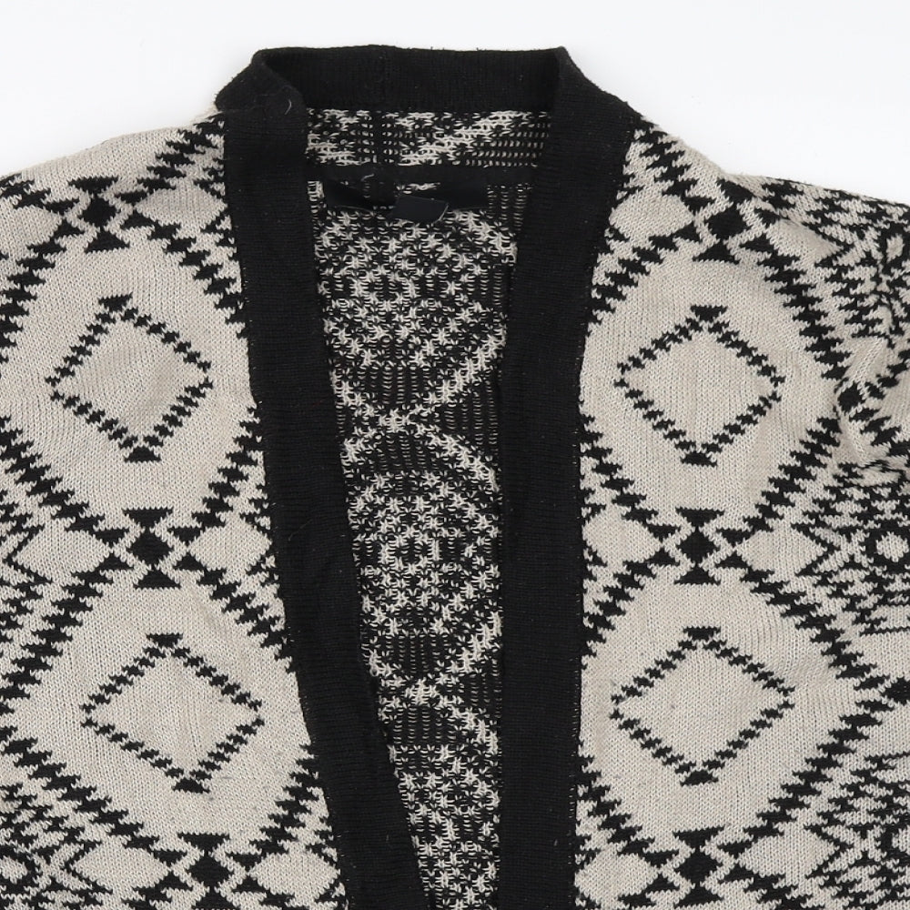 FOREVER 21 Womens Beige Geometric  Cardigan Jumper Size S