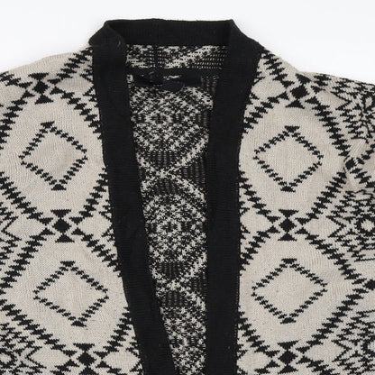 FOREVER 21 Womens Beige Geometric  Cardigan Jumper Size S