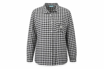 Foresta bella Womens Black Check  Basic Button-Up Size S