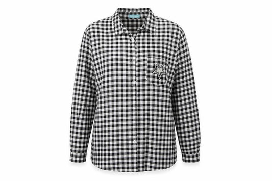 Foresta bella Womens Black Check  Basic Button-Up Size S
