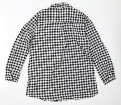 Foresta bella Womens Black Check  Basic Button-Up Size S