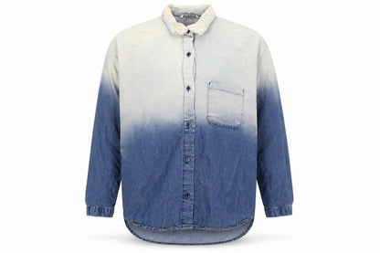 Mens UK Size M Mango Jeans Blue  Button-Up Long Sleeve Casual Shirt