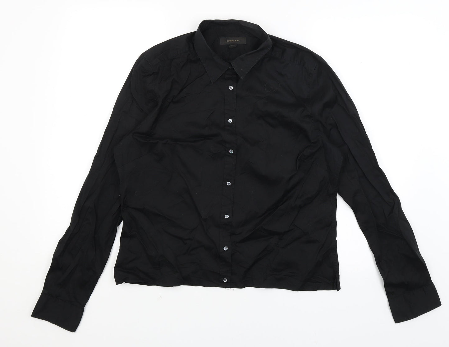 Country Roads Womens Black   Basic Button-Up Size XL