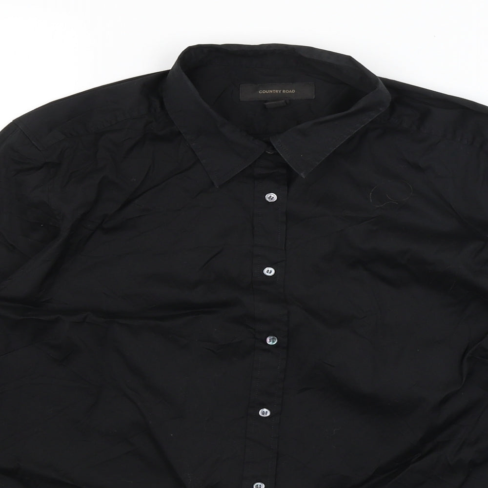 Country Roads Womens Black   Basic Button-Up Size XL