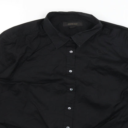 Country Roads Womens Black   Basic Button-Up Size XL