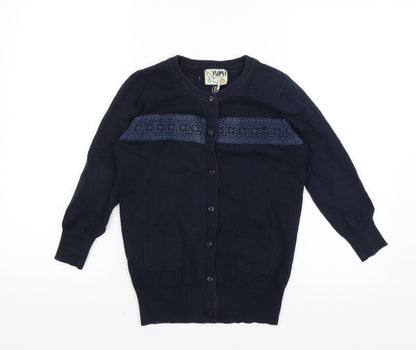 Womens UK Size 8 Yumi Blue Cardigan Jumper
