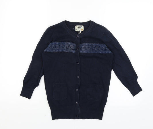 Womens UK Size 8 Yumi Blue Cardigan Jumper