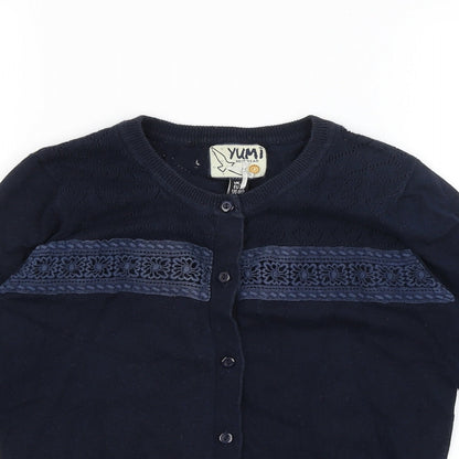 Womens UK Size 8 Yumi Blue Cardigan Jumper