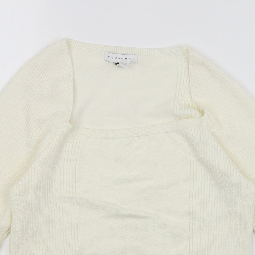 Womens UK Size XL Topshop White Pullover Jumper