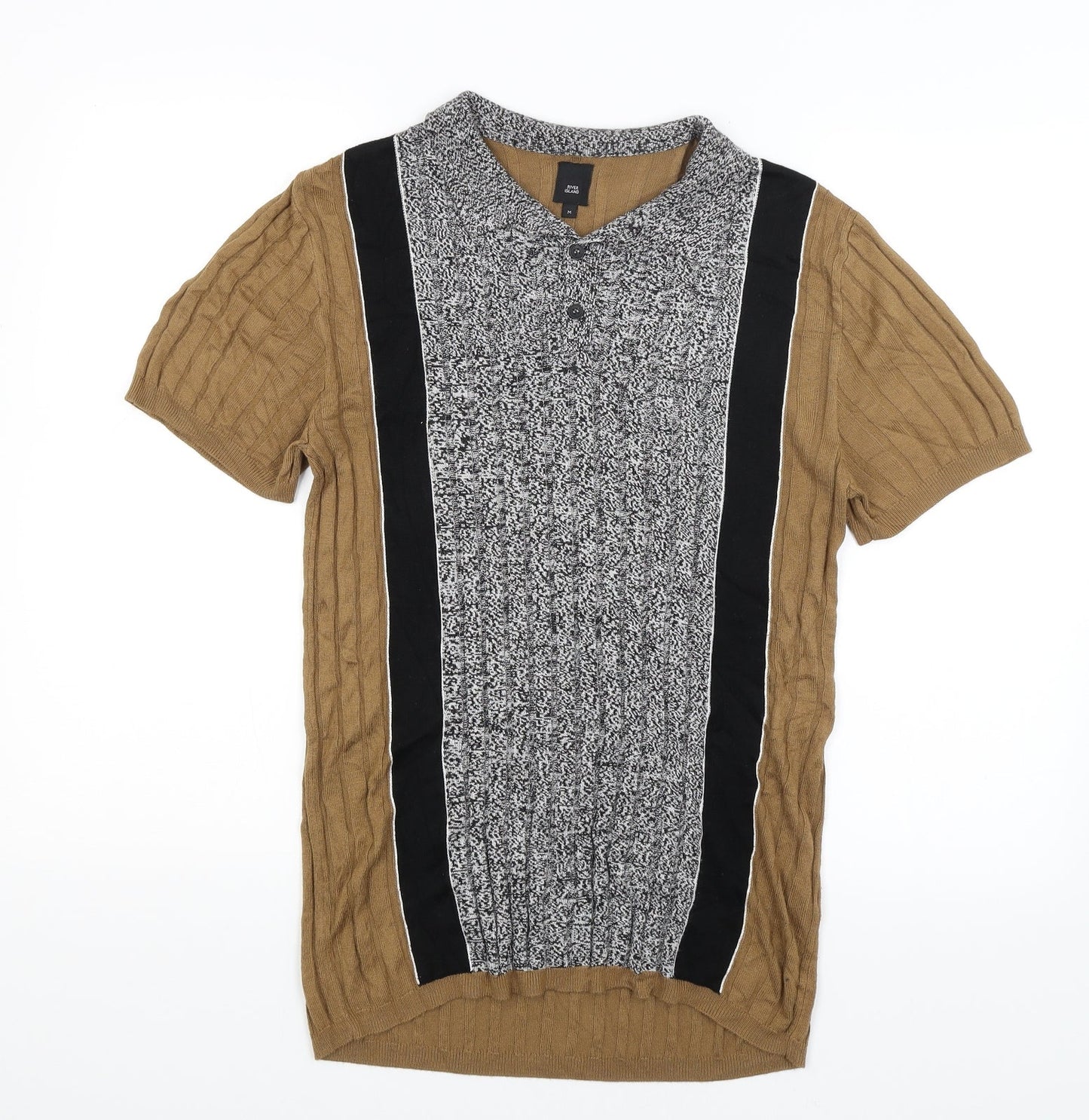 Womens UK Size M River Island Brown Basic T-Shirt