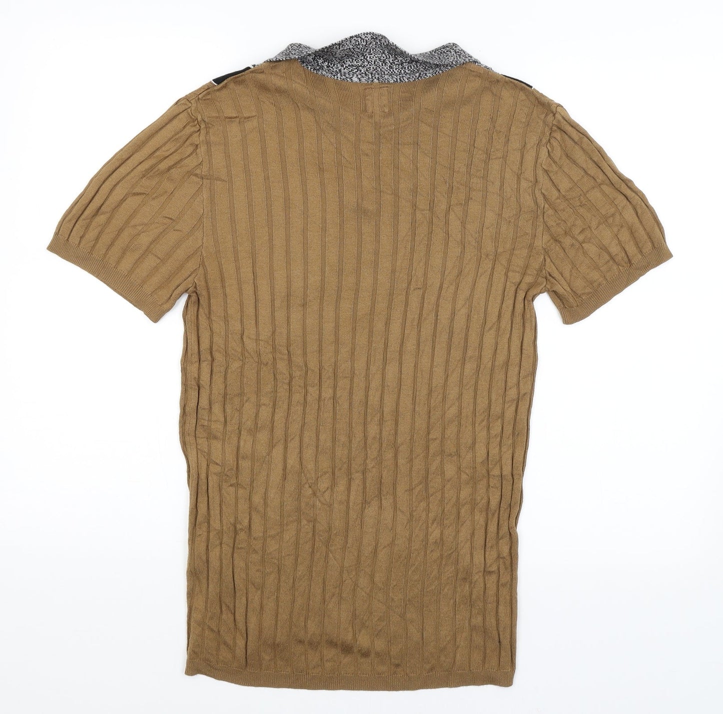 Womens UK Size M River Island Brown Basic T-Shirt