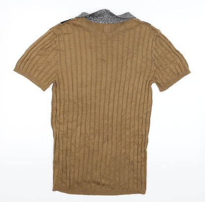 Womens UK Size M River Island Brown Basic T-Shirt
