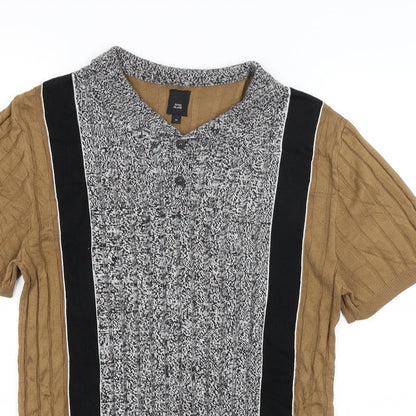 Womens UK Size M River Island Brown Basic T-Shirt
