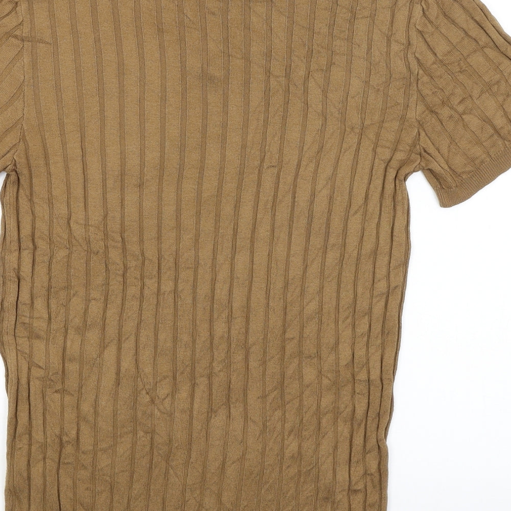 Womens UK Size M River Island Brown Basic T-Shirt