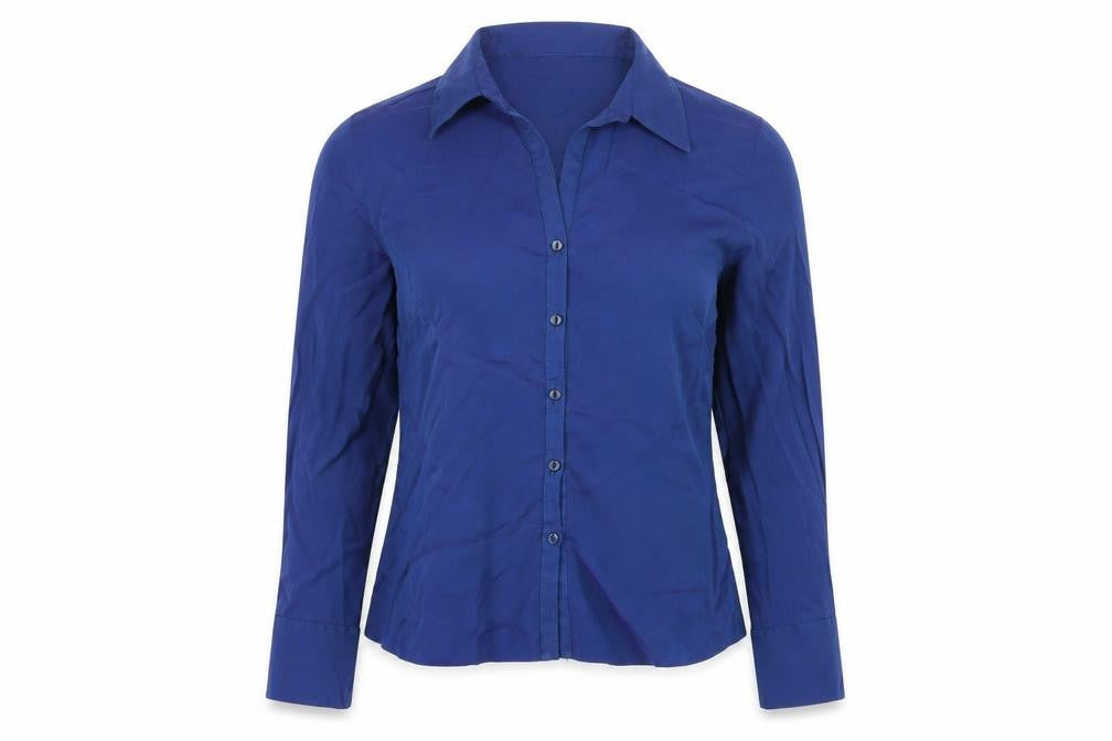 Womens UK Size 14 Dorothy Perkins Blue Basic Button-Up