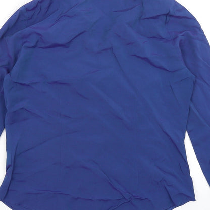 Womens UK Size 14 Dorothy Perkins Blue Basic Button-Up