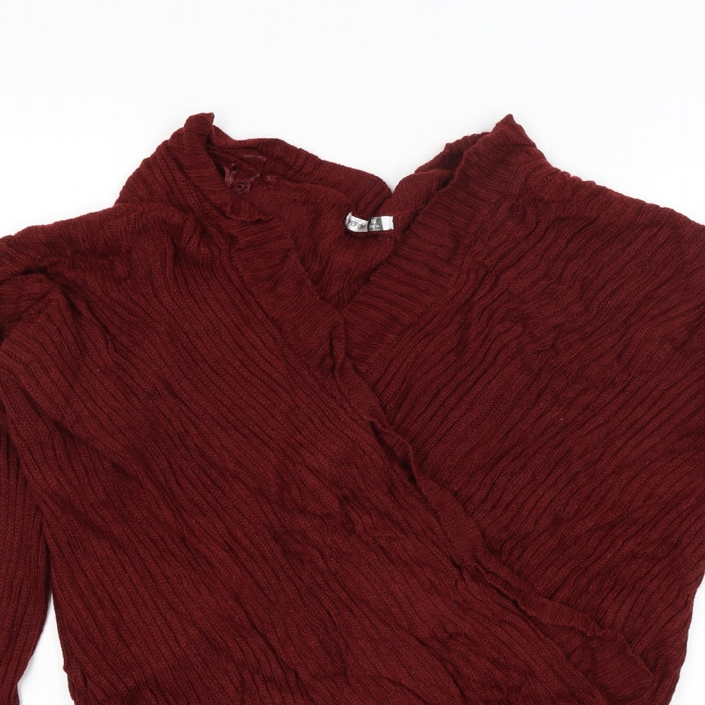 Womens UK Size 10 Pep & Co Red Pullover Jumper